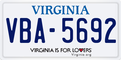 VA license plate VBA5692