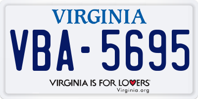 VA license plate VBA5695