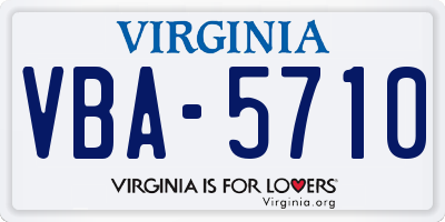 VA license plate VBA5710