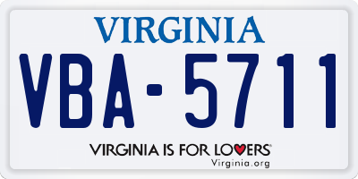 VA license plate VBA5711