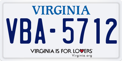 VA license plate VBA5712