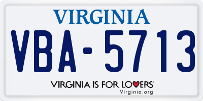 VA license plate VBA5713