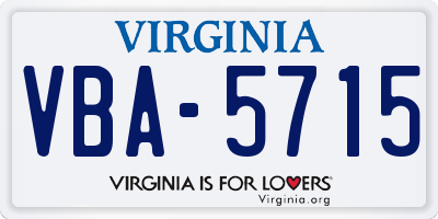 VA license plate VBA5715