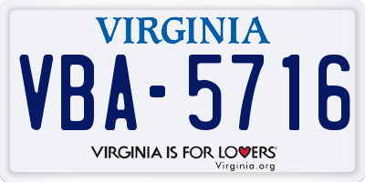 VA license plate VBA5716