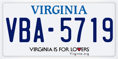 VA license plate VBA5719