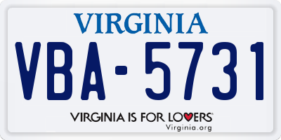 VA license plate VBA5731