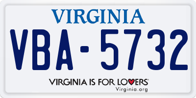 VA license plate VBA5732