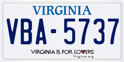 VA license plate VBA5737