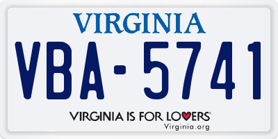 VA license plate VBA5741