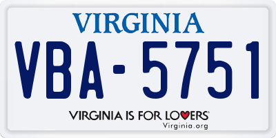 VA license plate VBA5751