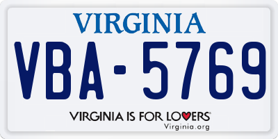 VA license plate VBA5769