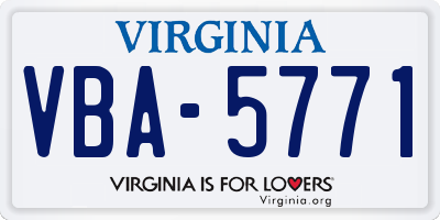 VA license plate VBA5771