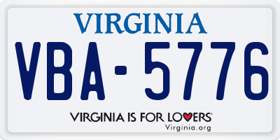 VA license plate VBA5776