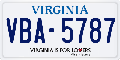 VA license plate VBA5787