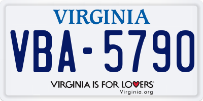 VA license plate VBA5790