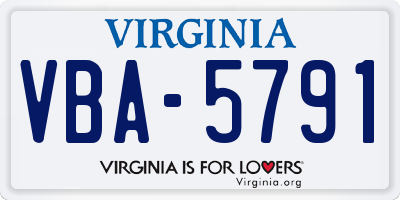 VA license plate VBA5791