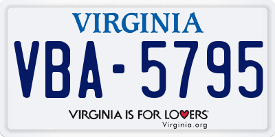 VA license plate VBA5795