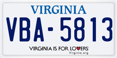 VA license plate VBA5813