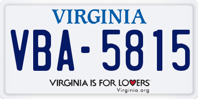 VA license plate VBA5815