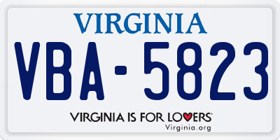 VA license plate VBA5823