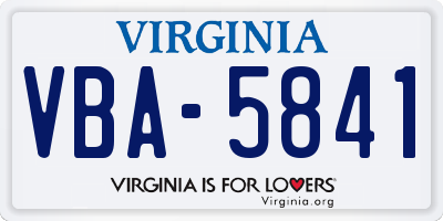 VA license plate VBA5841
