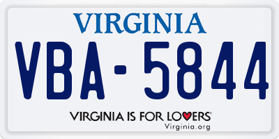 VA license plate VBA5844