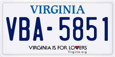 VA license plate VBA5851