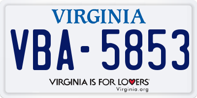 VA license plate VBA5853