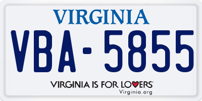 VA license plate VBA5855