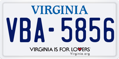 VA license plate VBA5856