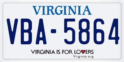 VA license plate VBA5864