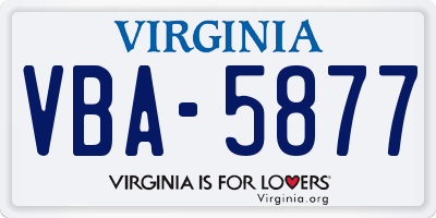 VA license plate VBA5877