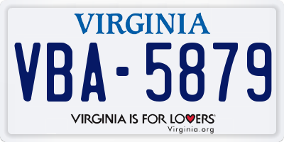 VA license plate VBA5879