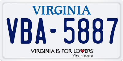 VA license plate VBA5887