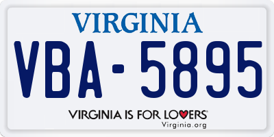 VA license plate VBA5895