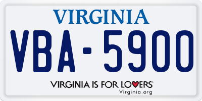 VA license plate VBA5900