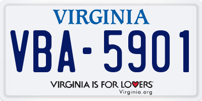 VA license plate VBA5901