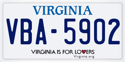 VA license plate VBA5902