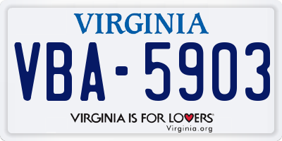 VA license plate VBA5903