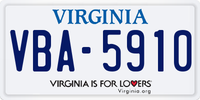 VA license plate VBA5910