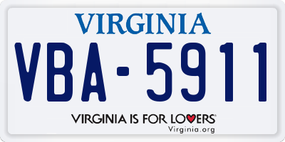 VA license plate VBA5911