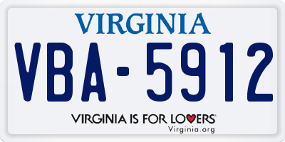 VA license plate VBA5912