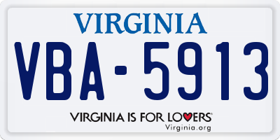 VA license plate VBA5913