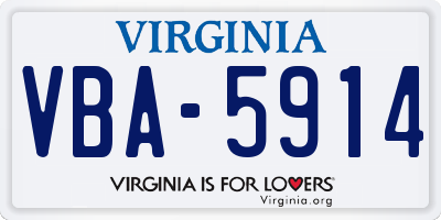 VA license plate VBA5914