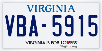VA license plate VBA5915