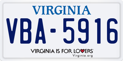 VA license plate VBA5916