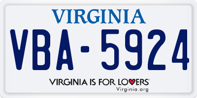 VA license plate VBA5924