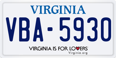 VA license plate VBA5930