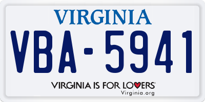 VA license plate VBA5941