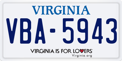 VA license plate VBA5943